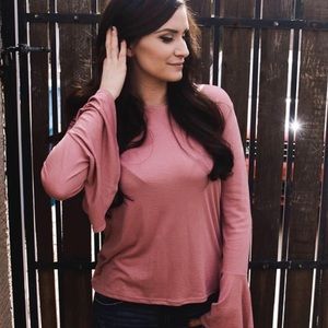 Pink bell sleeve top